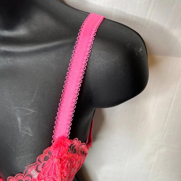For Love & Lemons Daisy Lace Longline Bra Size XXS Hot Pink Bustier Corset Top - Picture 4 of 15